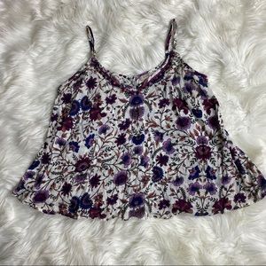 Wonderly Curvy Purple Floral Tank Top